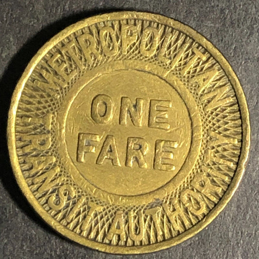 Metropolitan Transit Authority (MTA Boston) Brass "One Fare" Transit Token 20mm