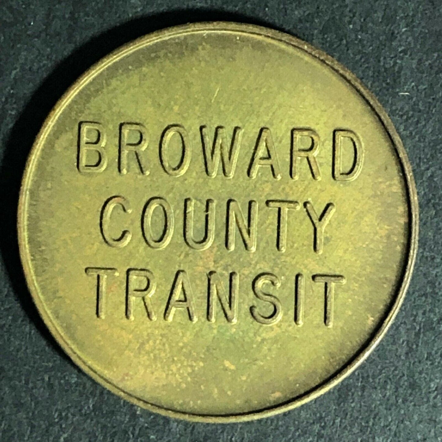 Vintage Broward County Transit (Florida) Good For One Fare Token 23mm