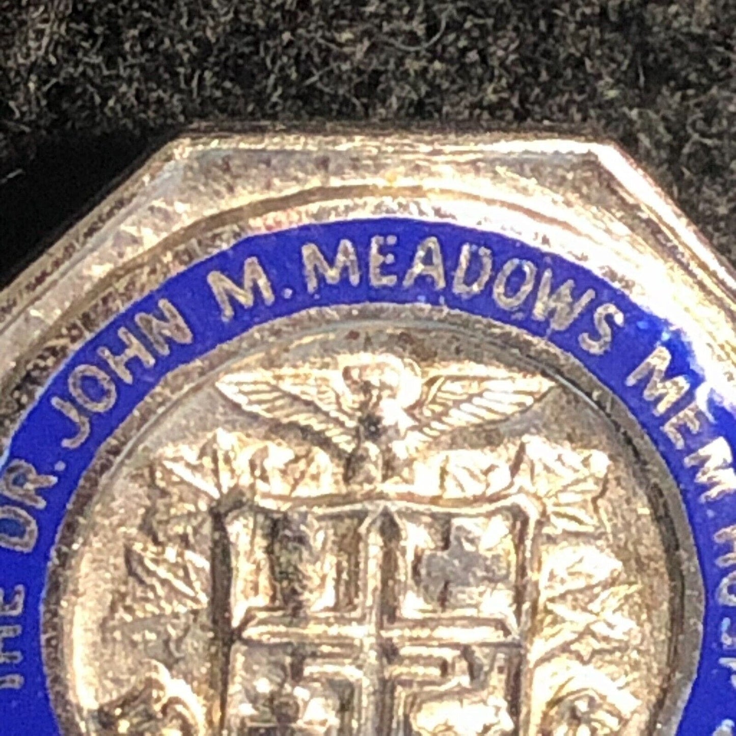 Dr. John M. Meadows Memorial Hospital Enameled Pinback Lapel Pin - Sterling