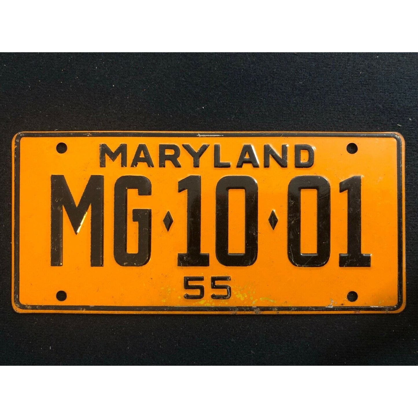 General Mills Wheaties Tin Mini Bicycle License Plate - Maryland c1955