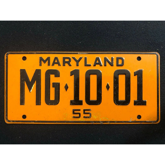 General Mills Wheaties Tin Mini Bicycle License Plate - Maryland c1955