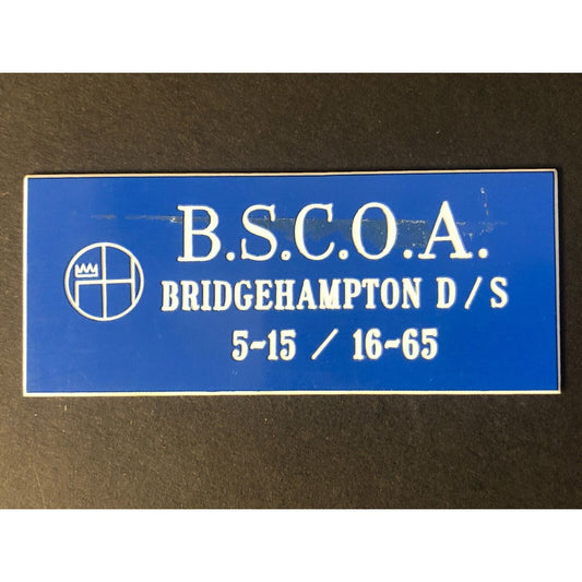 BSCOA Bridgehampton Driving School May 15 & 16 1965 Auto Racing Wall Plaque