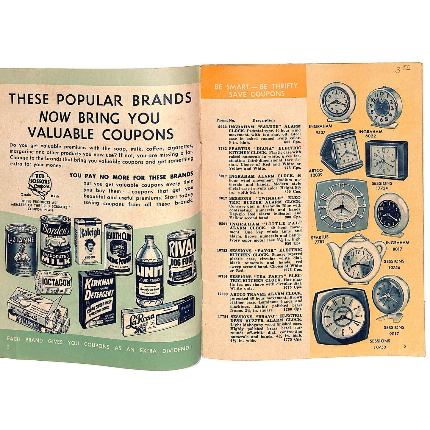 Red Scissors Coupon Plan "Valuable Premiums" Catalog / Booklet 37pp 1956 VGC