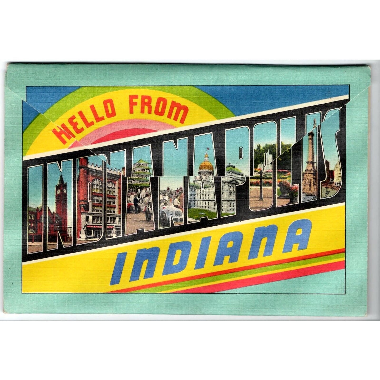 Indiana Souvenir Postcard Style Pack Indy 500 Foldout 18 View 9 Panel - VGC