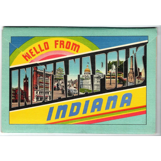 Indiana Souvenir Postcard Style Pack Indy 500 Foldout 18 View 9 Panel - VGC