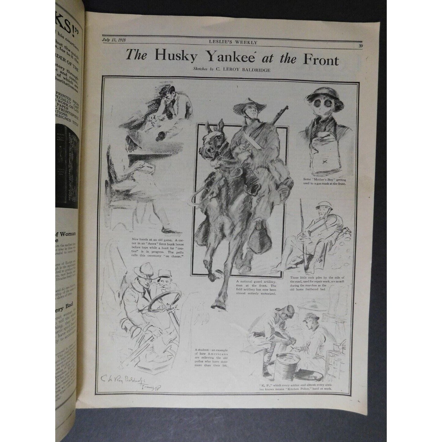 WWI Era July 13 1918 Leslie's "The Intolerable Thing, This Menace.." - 32 pgs.