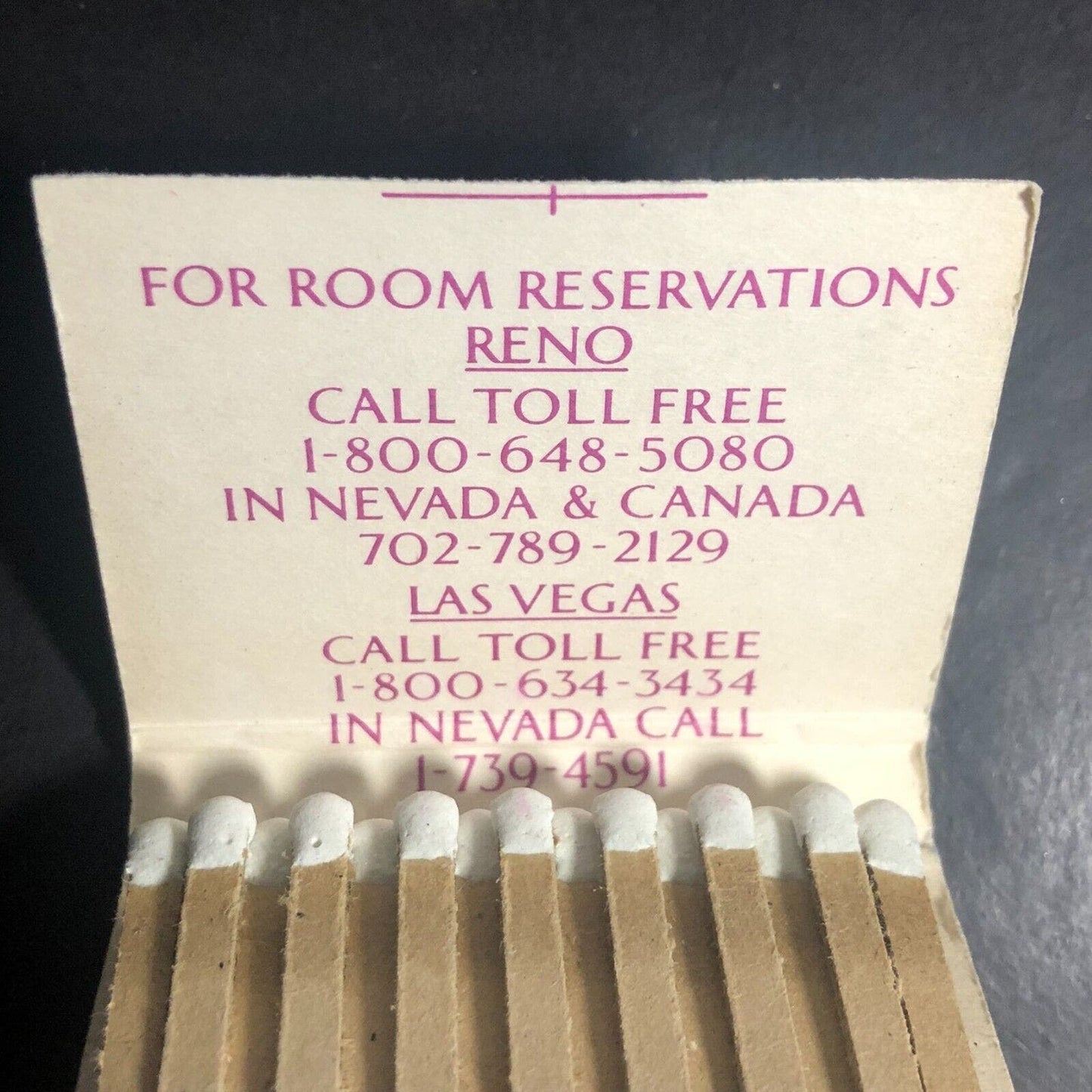Bally's Reno Nevada "The Steak House" Full Matchbook c1985-95