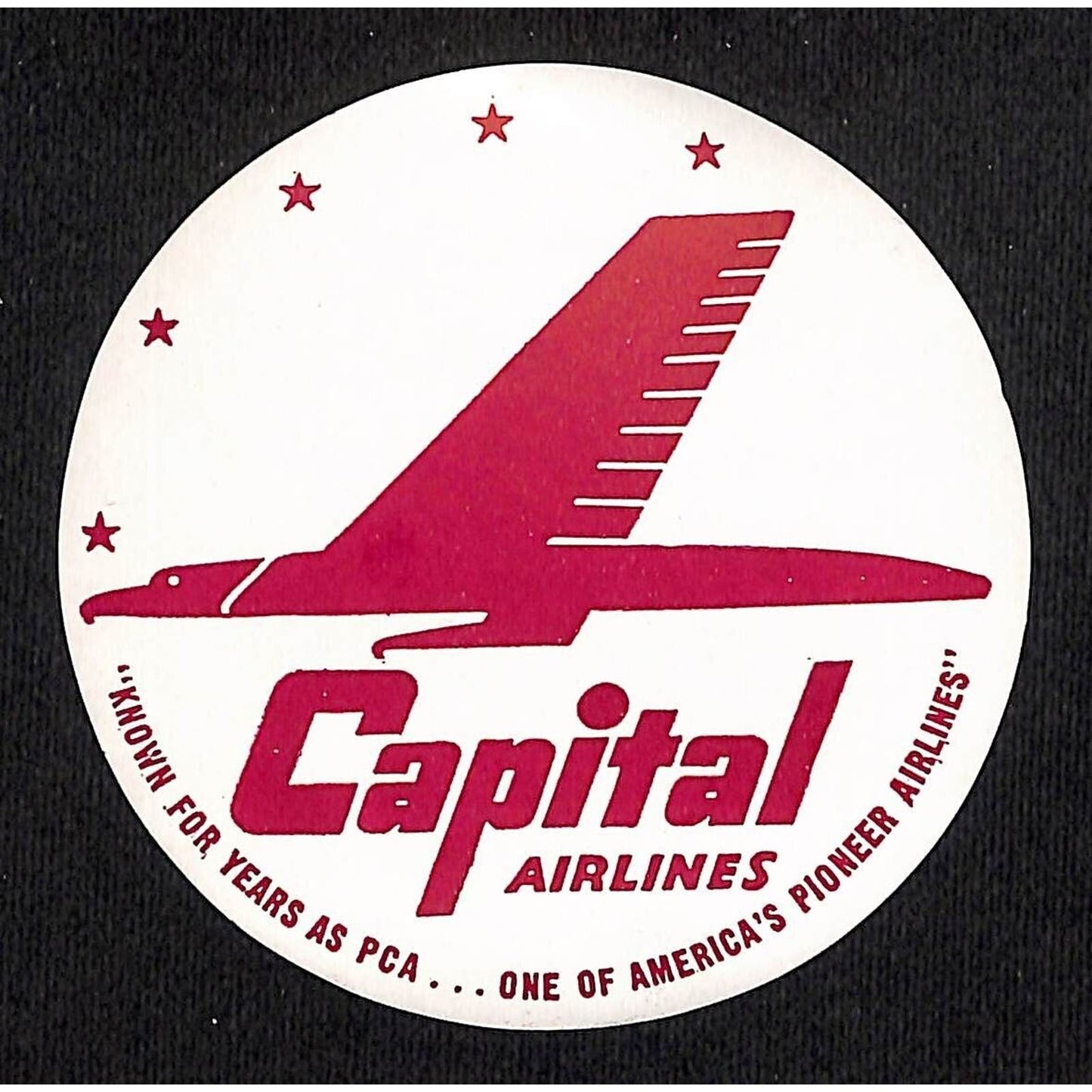 Capital Airlines (1948-61 Washington, DC) Luggage Label w/ Bird / Plane Wing