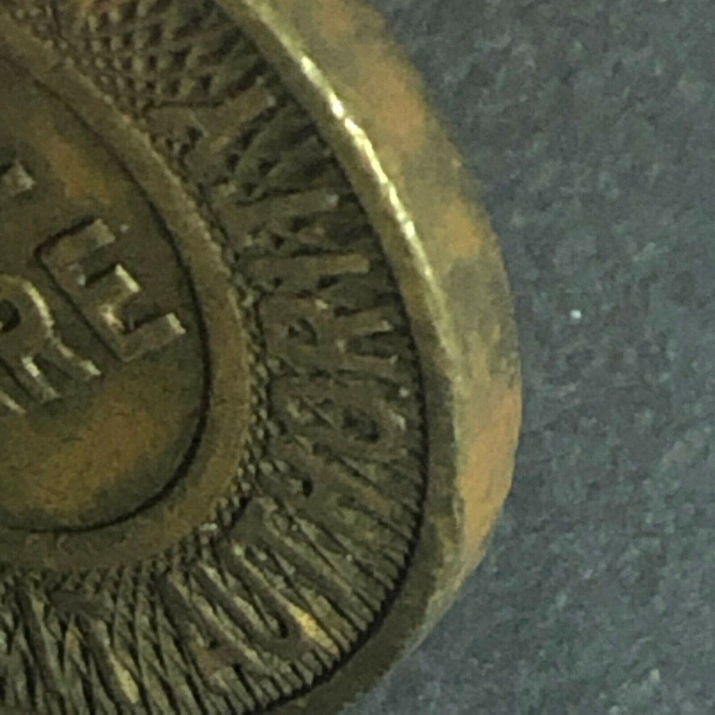 c1951 20mm Metropolitan Transit Authority - One Fare Brass Transit Token Boston
