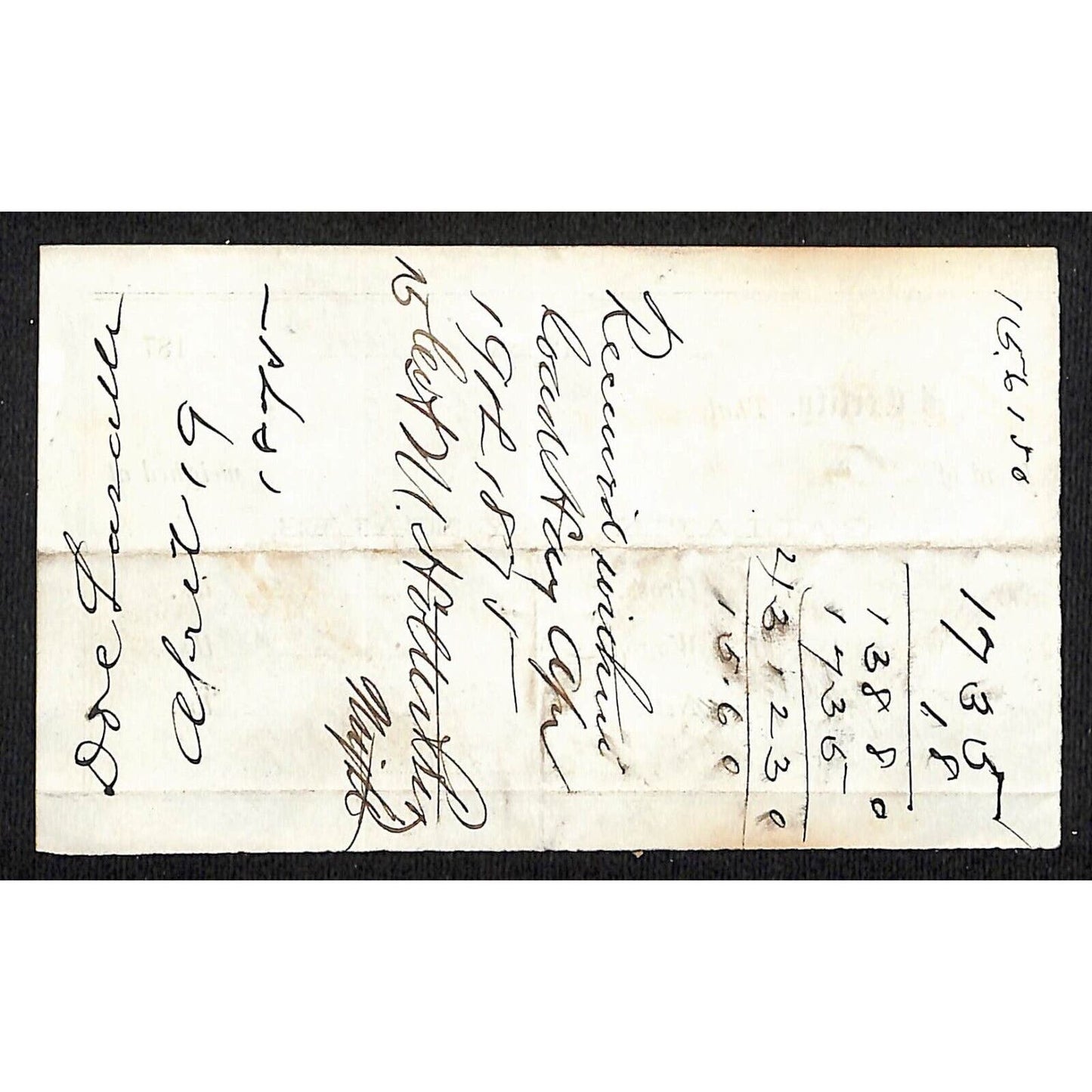 Helena Montana 1875 Gallatin Hay Scales 735 lbs. Receipt / Billhead