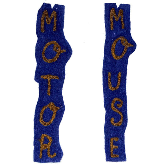 "Motor Mouse" (Motorcycle ?) Vintage Varsity Embroidered Patches c1960's-70's
