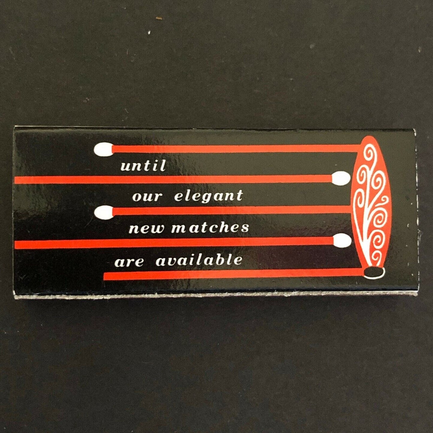 c1960's-70's Wooden Matchbox Matchbook - "For Our Matchless Friends" - Red