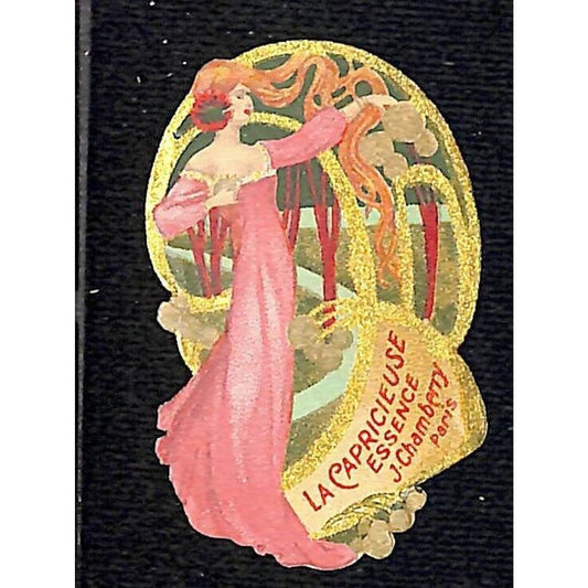 La Carpicieuse Brillantine Chamberry - French Beauty Paper Label NOS VGC Gilt
