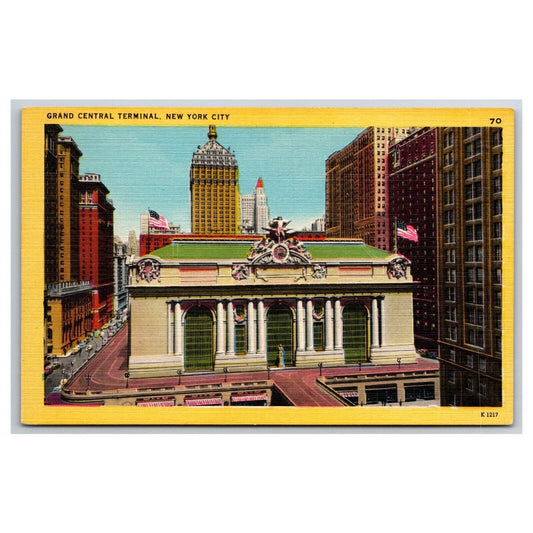 Grand Central Terminal, New York City Linen Postcard c1930-45 NP VGC