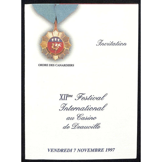 1997 Ordre Des Canardiers Festival Intl. au Casino de Deauville Invitation Prog
