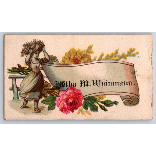 Betha M. Weinmann - Floral Victorian Calling / Trade Card