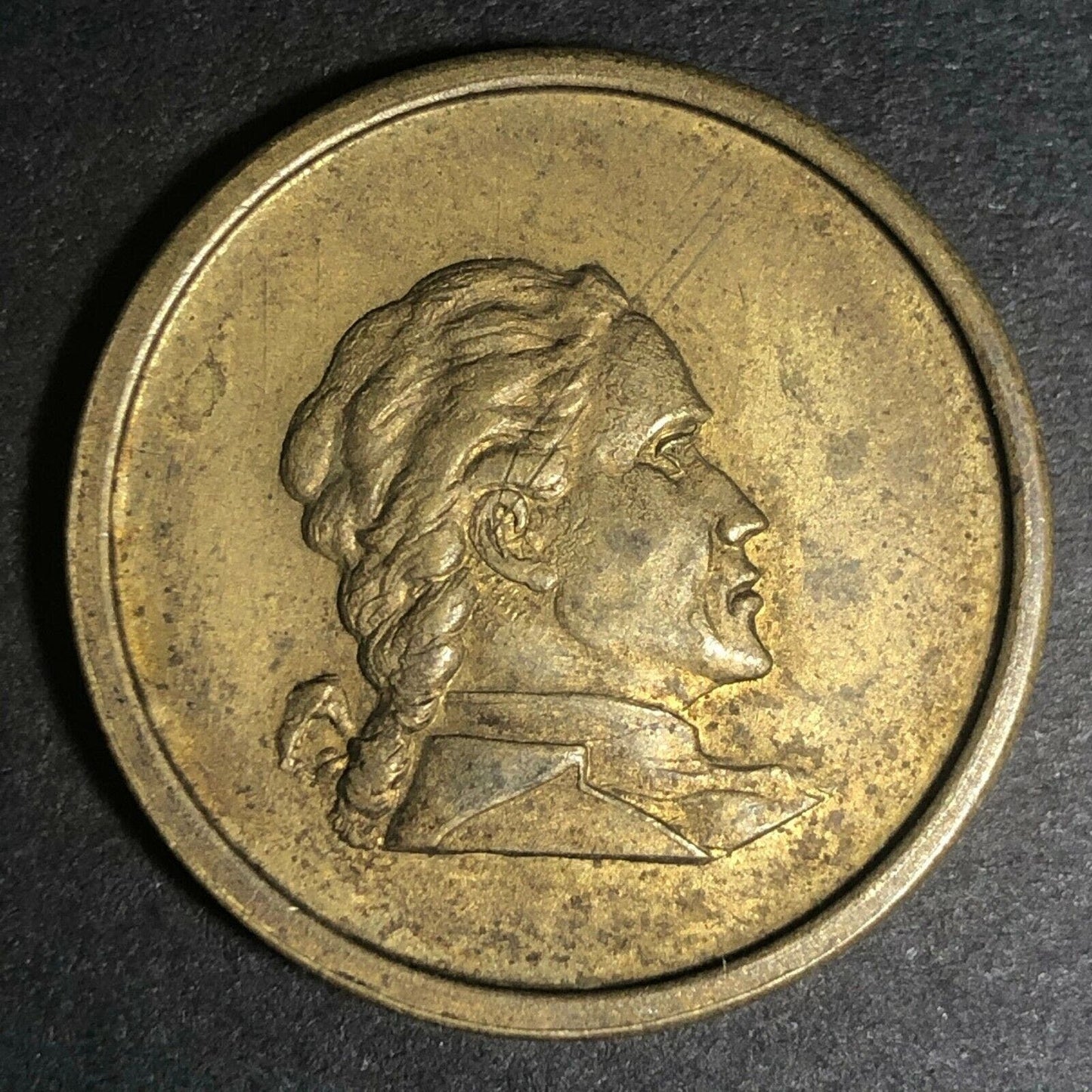 25.95mm Brass $10 Sized John Paul Jones Gaming Counter / Token - Fauver
