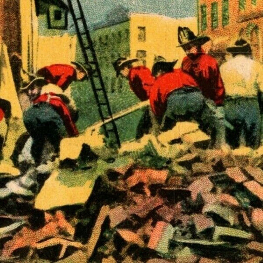 c1906 Sunday American's "Searching For Victims" SF Earthquake Vintage Postcard