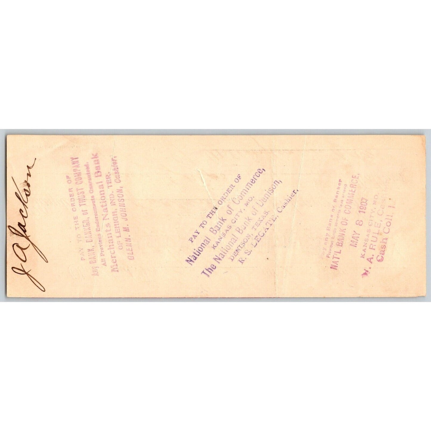 Olney, Okla. Indian Territory 1907 $14 Ash Flat Valley Bank Check - Ghost Town