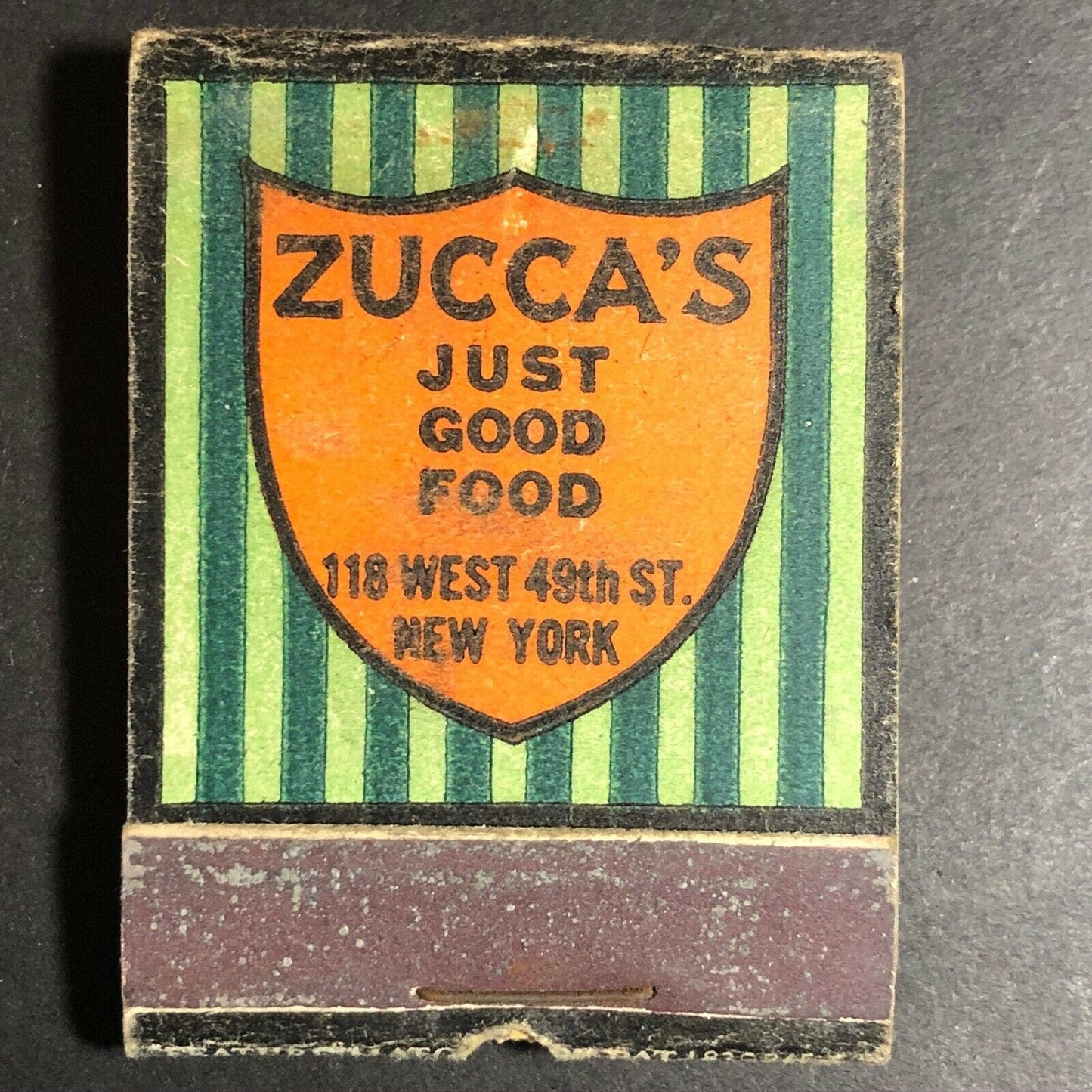 1930's-40's Full Matchbook "Zucca's Restaurant" NYC FEATURE
