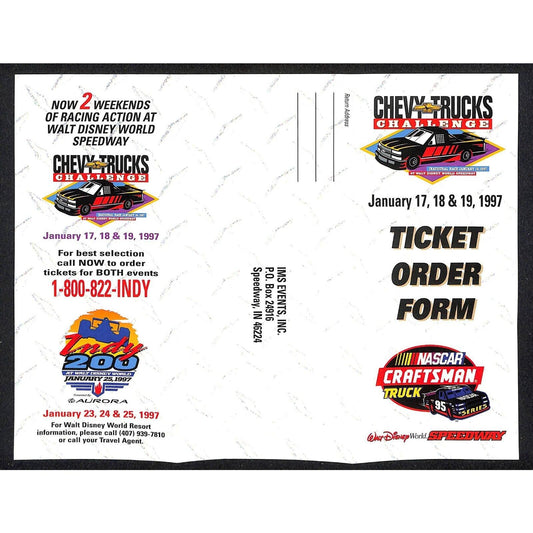 1997 Walt Disney World Speedway NASCAR Chevy Trucks Challenge Ticket Order Form