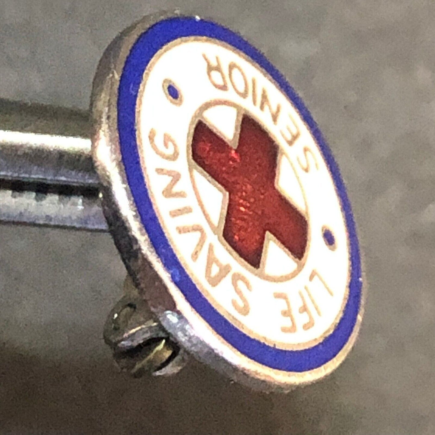 Red Cross Life Saving Senior Enameled / Enamel Lapel Pin 13mm c1940's-50's VGC