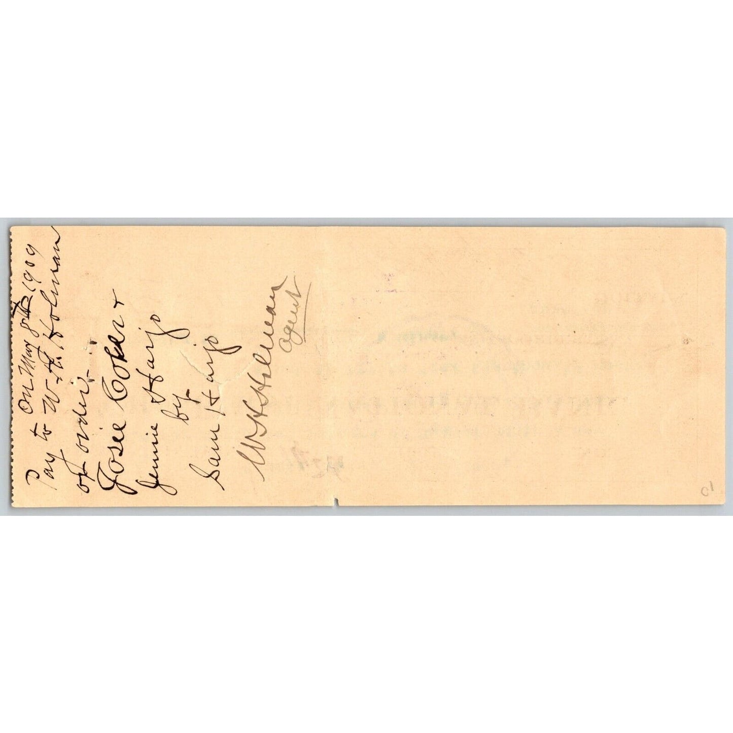 Konawa, Oklahoma 1909 "FNB" Bank Check - Scarce