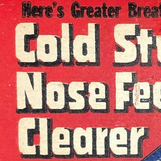1940's-50's Full Matchbook "Vicks Inhaler" "Cold Stuffed Nose Feels Better"