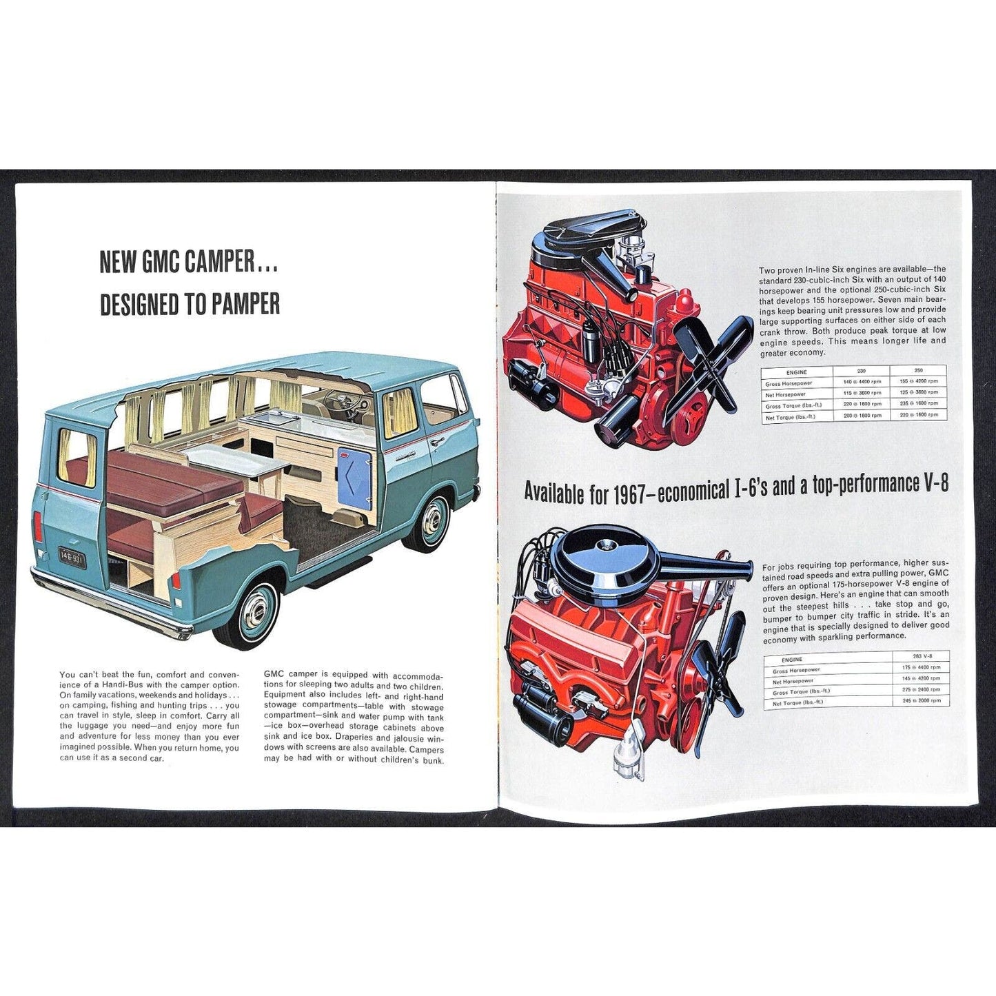 c1967 GMC Trucks Handi-Van Handi-Bus Brochure w/ Specs 12pp VGC Scarce