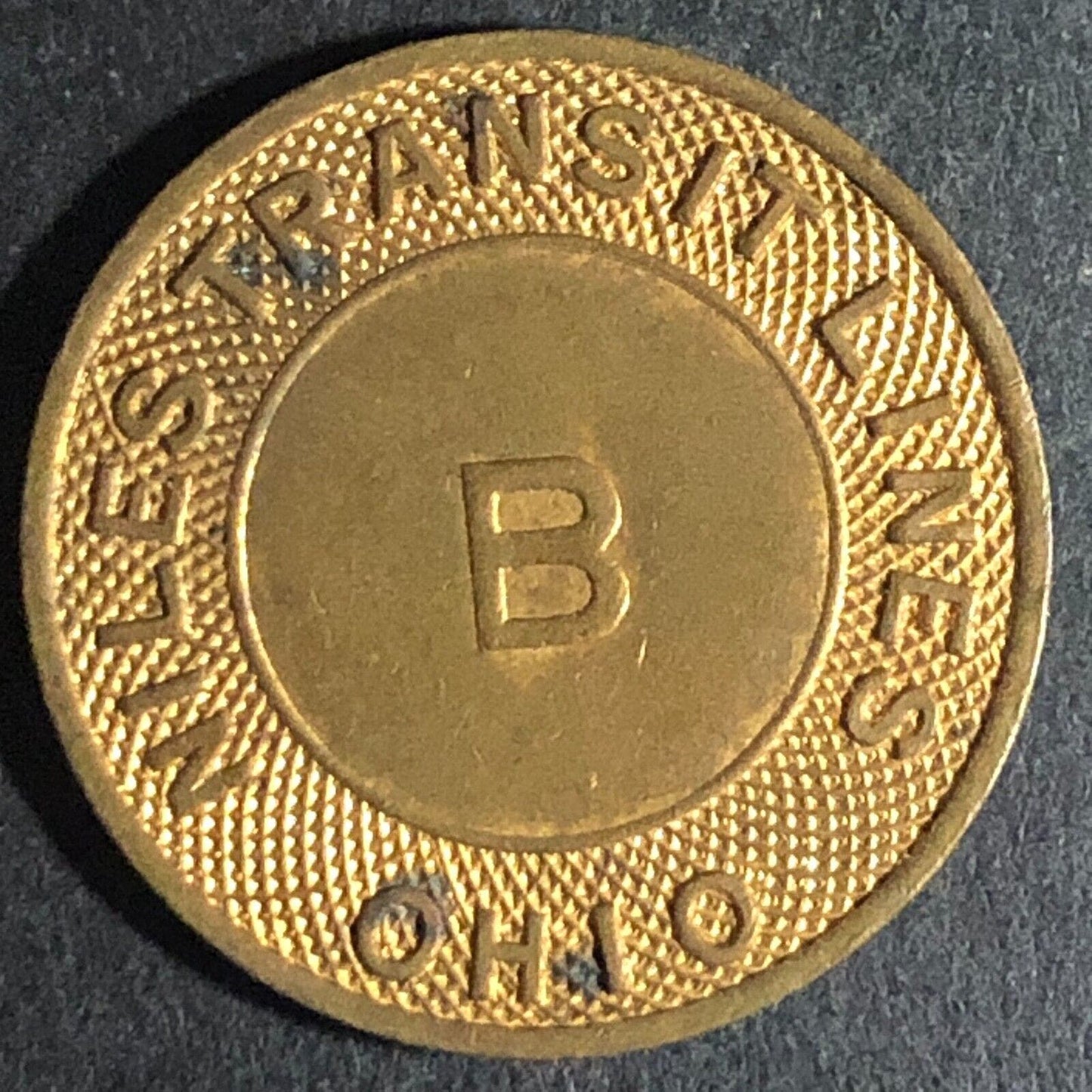 Niles Transit Lines Ohio Brass G/F One School Fare Token 23mm c1947 Scarce