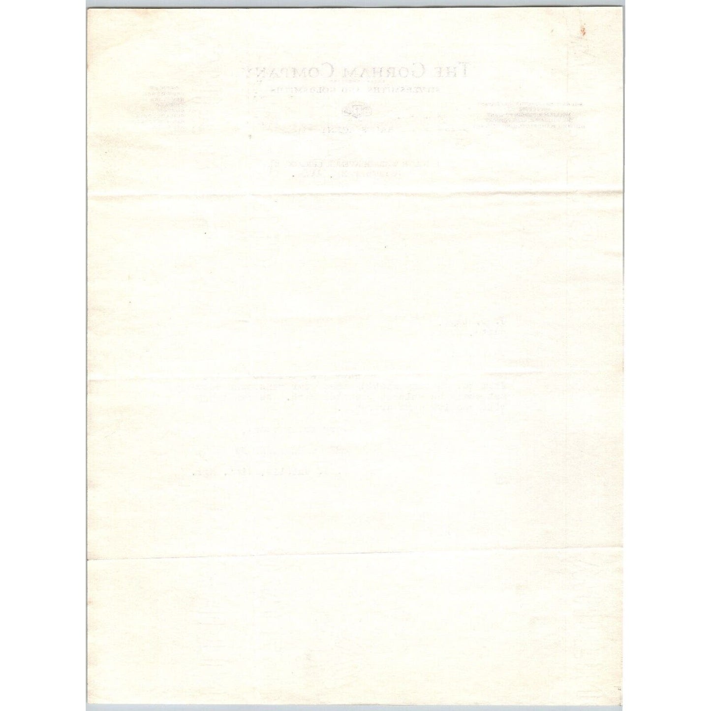 Gorham Company Silver to "Leys" Jewelers Butte, MT 1924 Lansdowne Carving