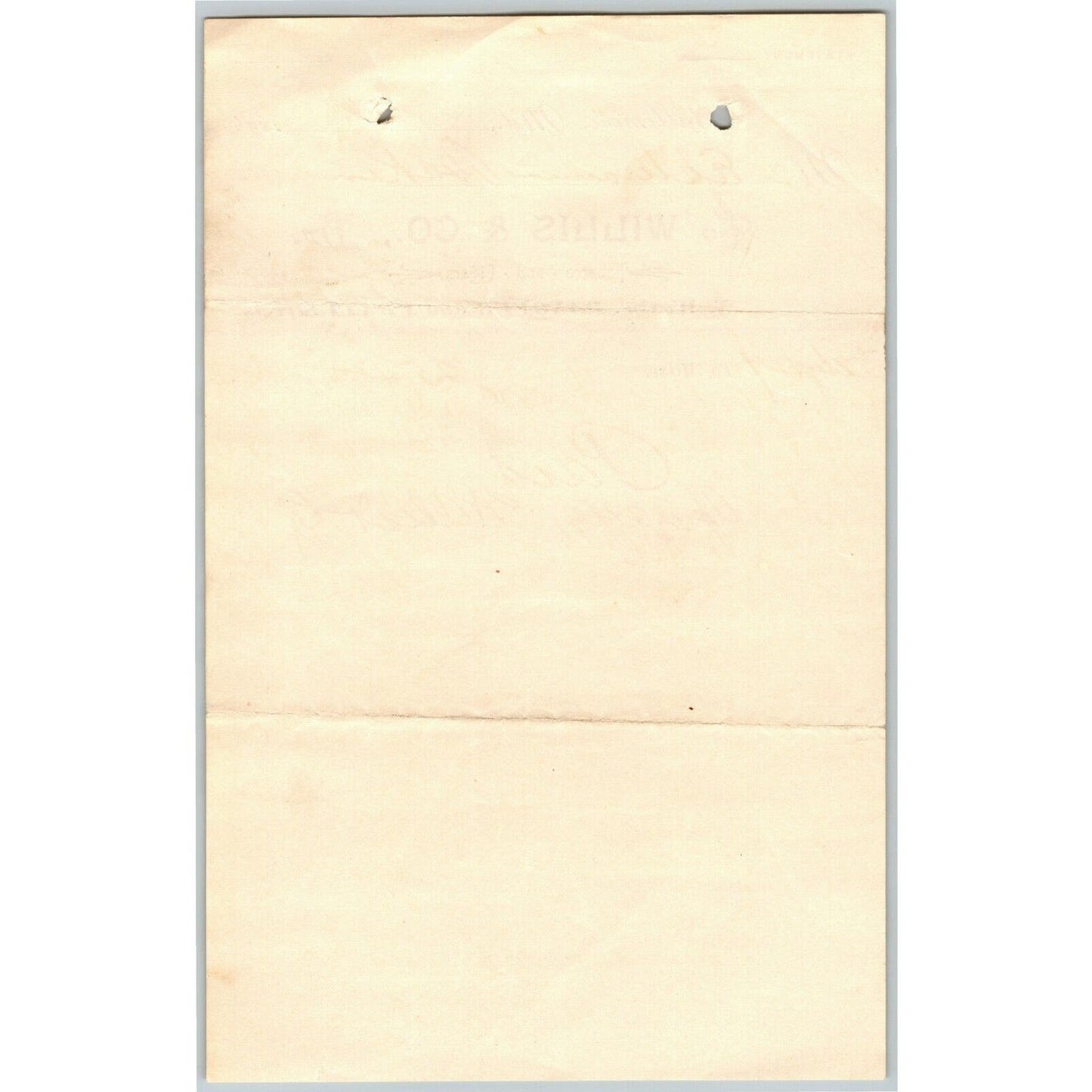 1896 Letterhead Billhead Willis & Co. Tobacco Cigars Baltimore Ephraim Baker*