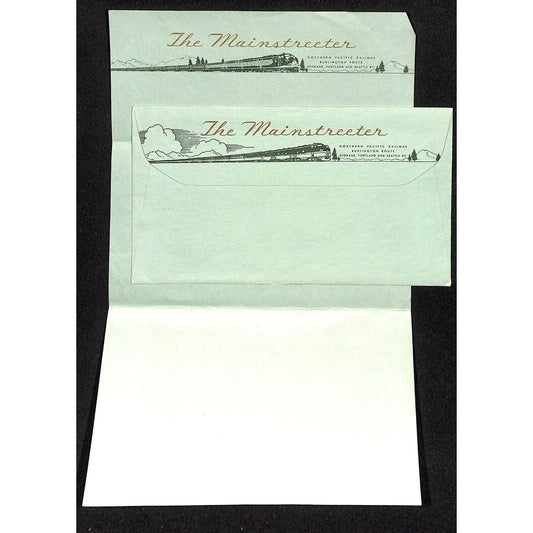 Northern Pacific Railway Burlington "The Mainstreeter" RR Stationary Set