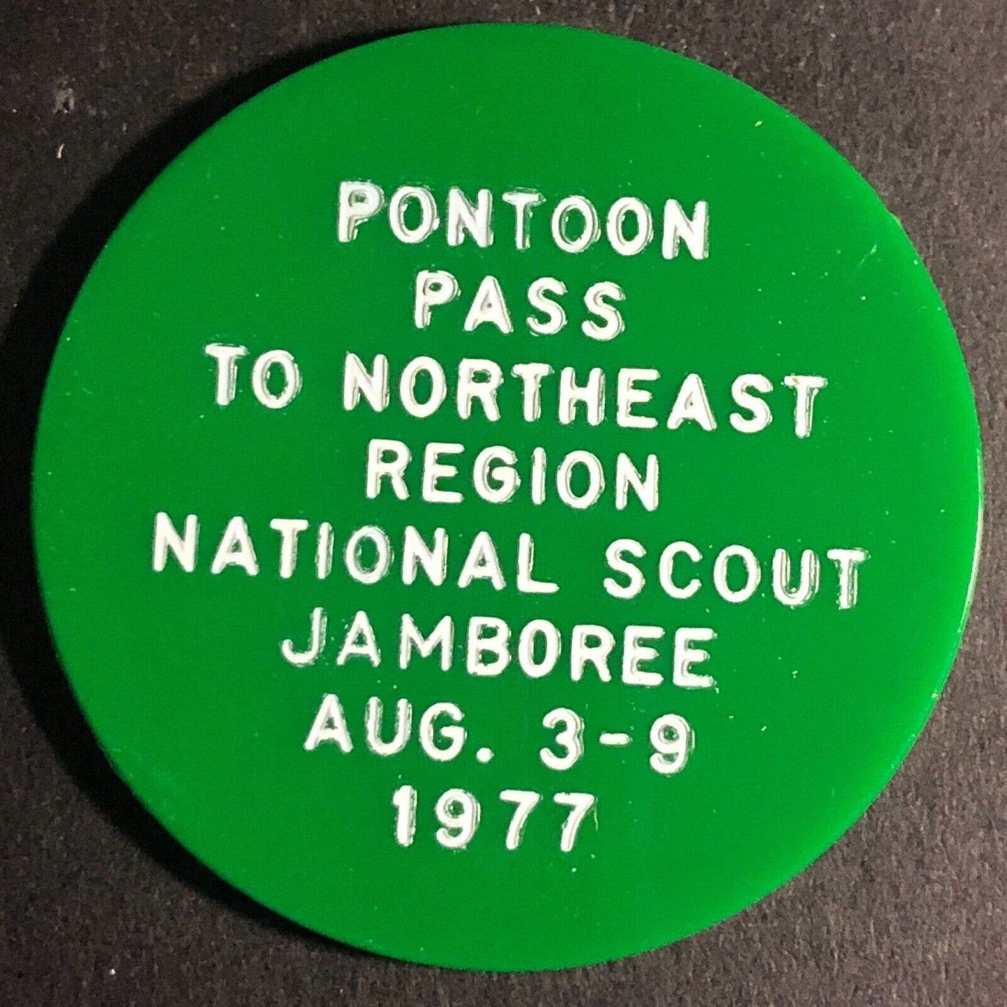 George Cuhaj Eagle Scout Jamboree Collector* 1977 Plastic Trade Token 37.5mm VGC