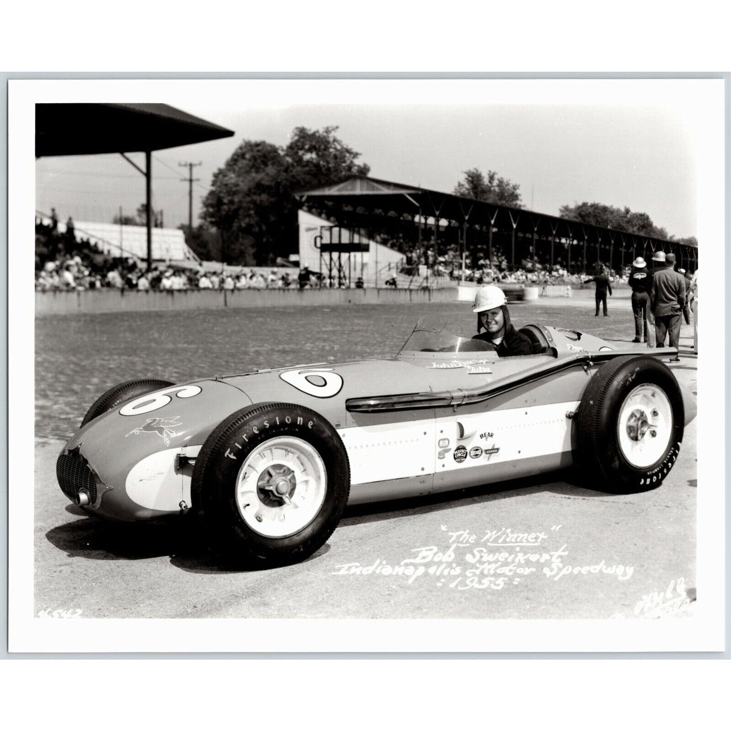 Bob Skeikert Indy 500 Winner 1955 - 8 x 10 Glossy B&W Photograph VGC