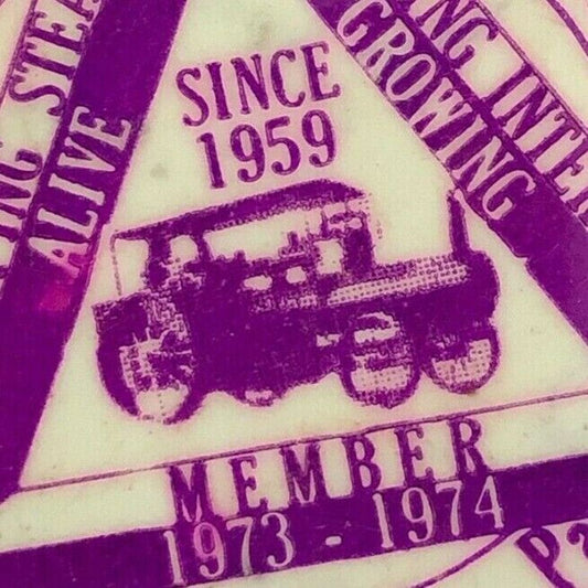 1973-74 Williams Grove Steam Engine Historical Mechanicsburg, PA Pin Back Button