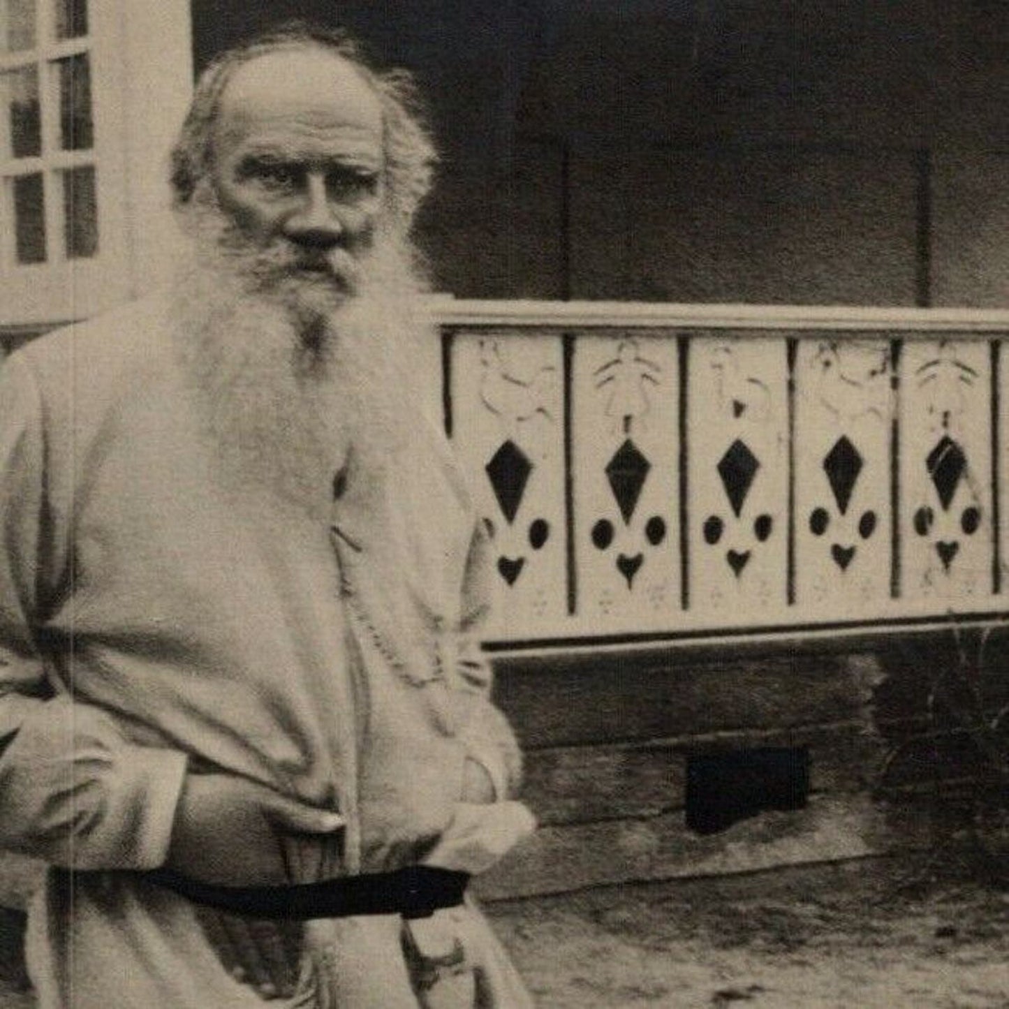 c1908 Vintage Bulgarian / Russian RPPC* Postcard Leo Tolstoy at Yasnaya Polyana