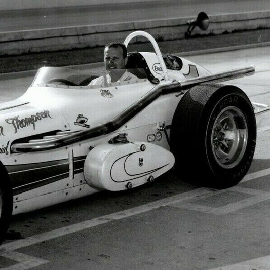 A J Foyt Indy 500 Winner 1964 - 8 x 10 Glossy B&W Photograph VGC Stamped