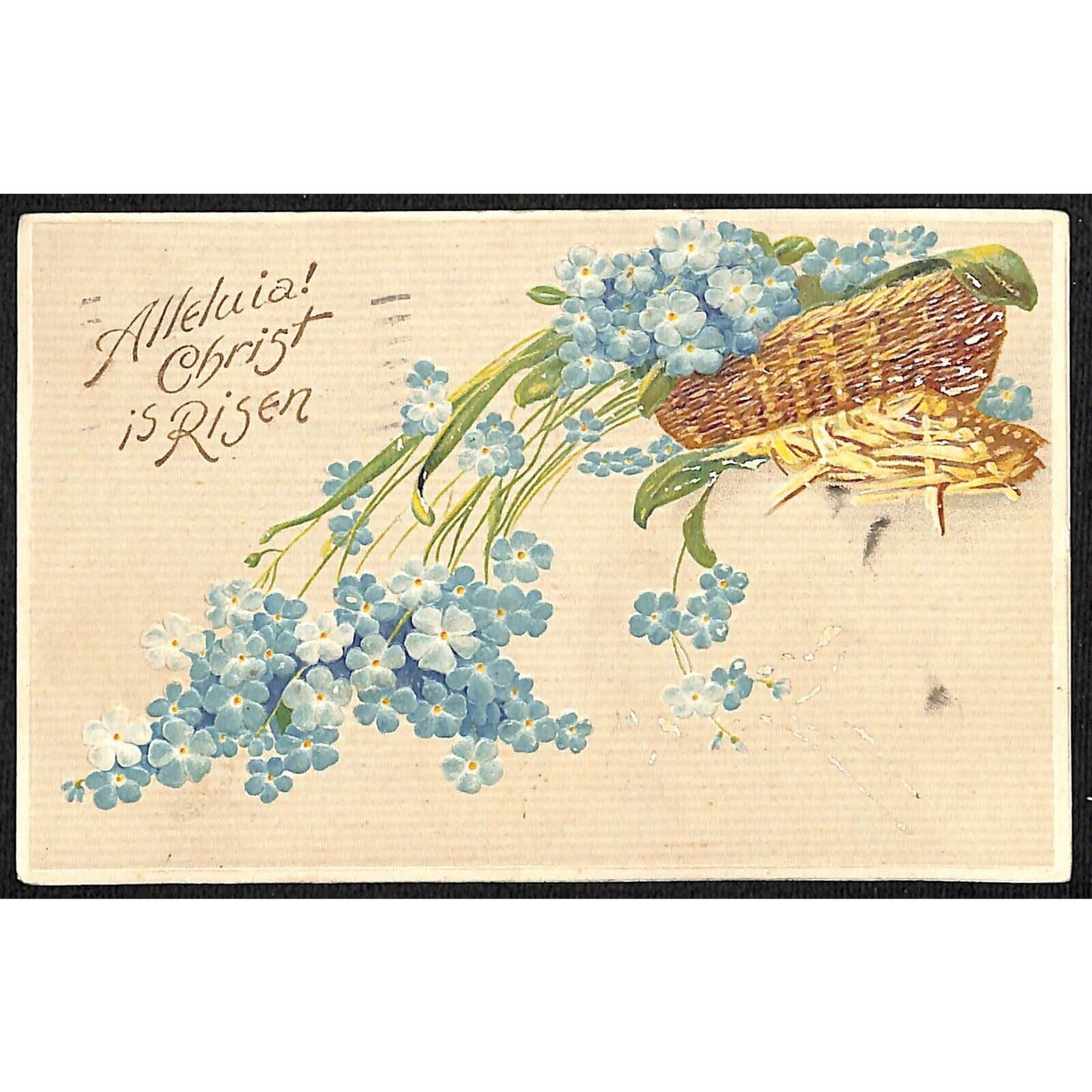 Christmas Postcard "Alleluia! Christ Has Risen" Embossed PM 1908
