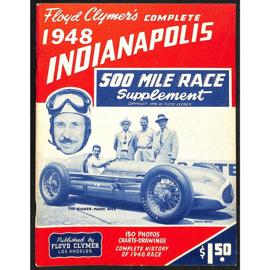 1948 Indy 500 Floyd Clymer's Indianapolis 500 Mile Supplement IMS 30pp. VGC