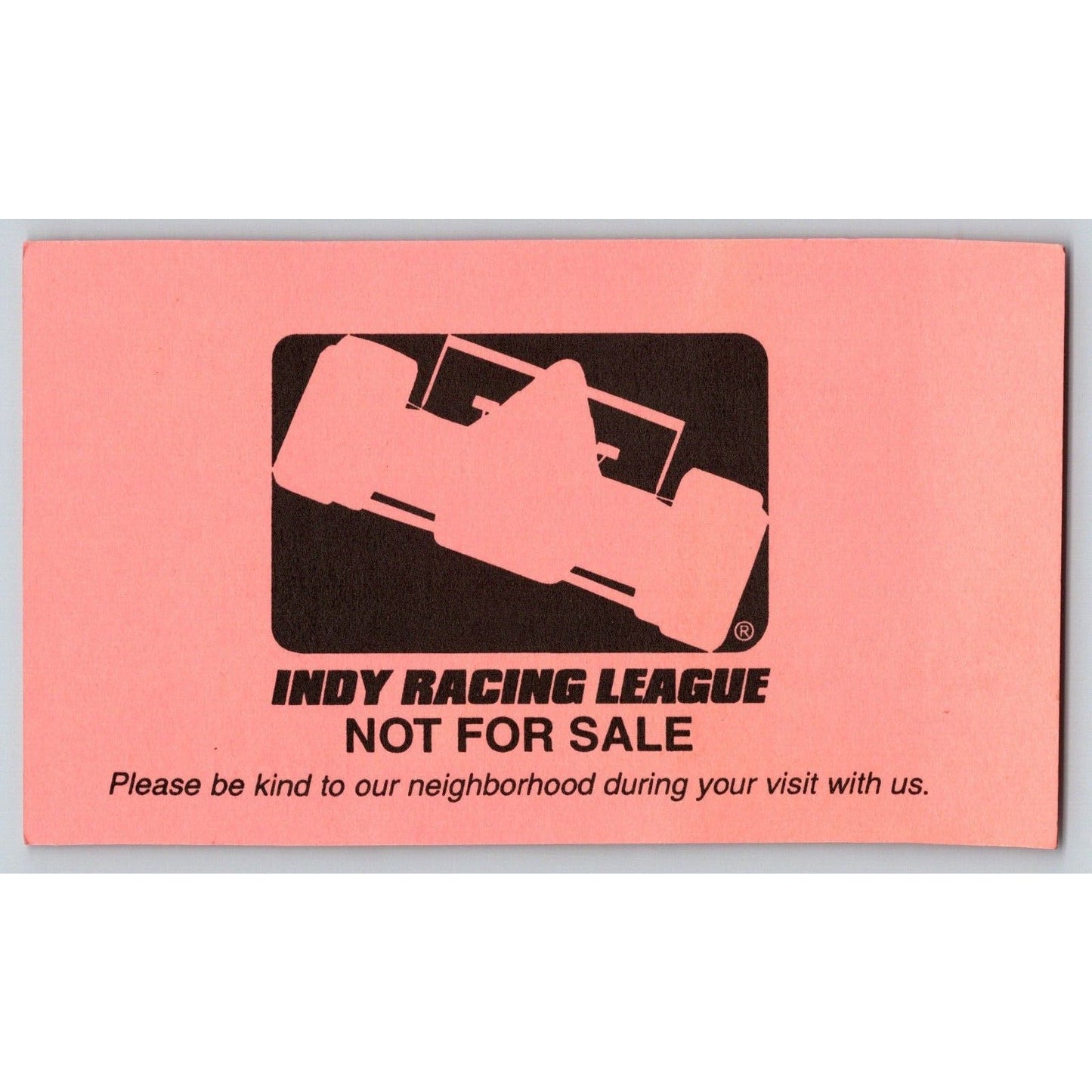 2002 Richmond International Raceway 6/29 IRL Spotter ID Card #35 Scarce