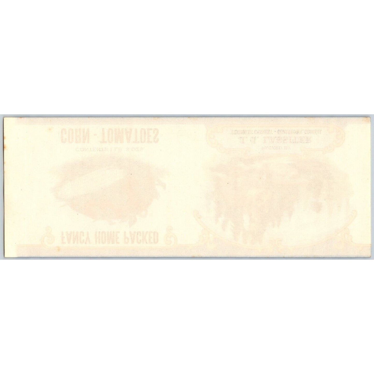 J.J. Lassiter Corn Tomatoes Paper Can Label Cherokee Cedartown, GA c1926 Scarce