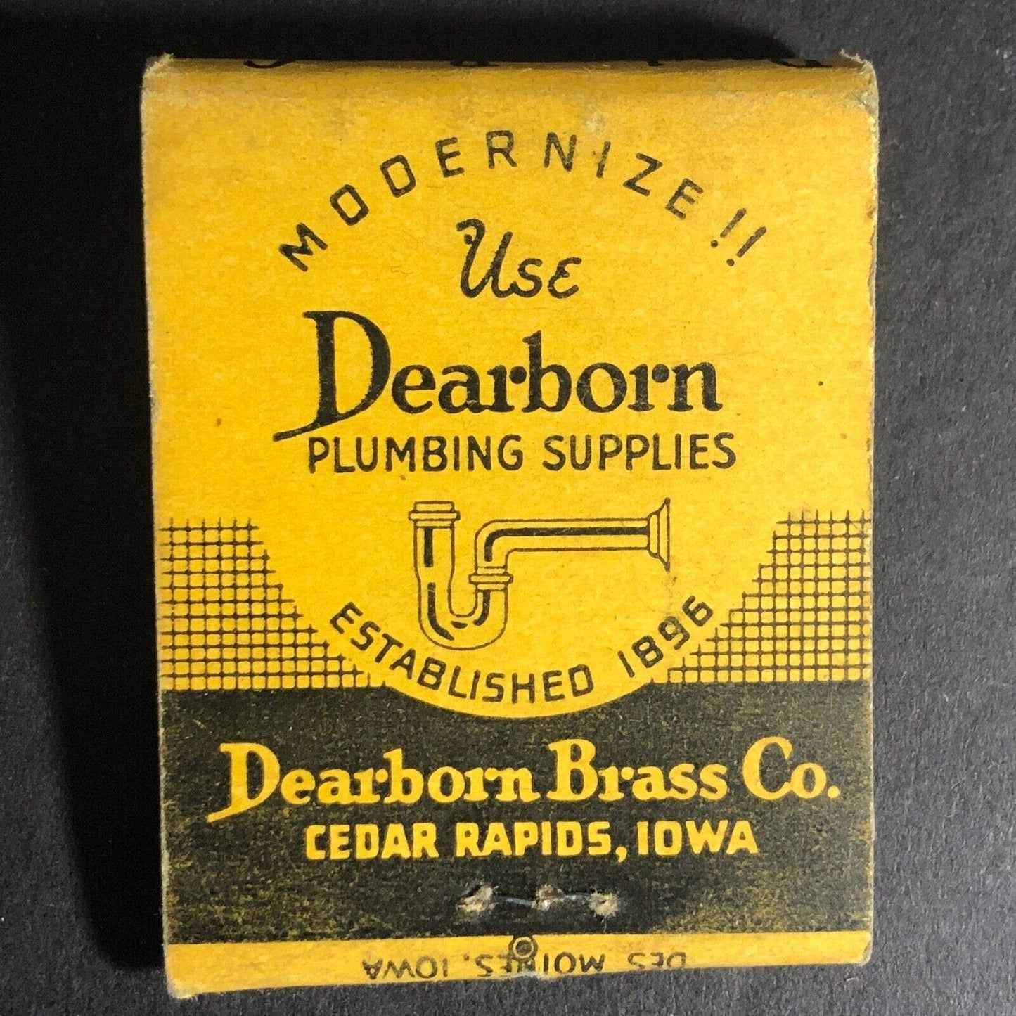 Dearborn Plumbing Supplies Cedar Rapids IA c1940's-50's 20-Strike -1 VGC Scarce