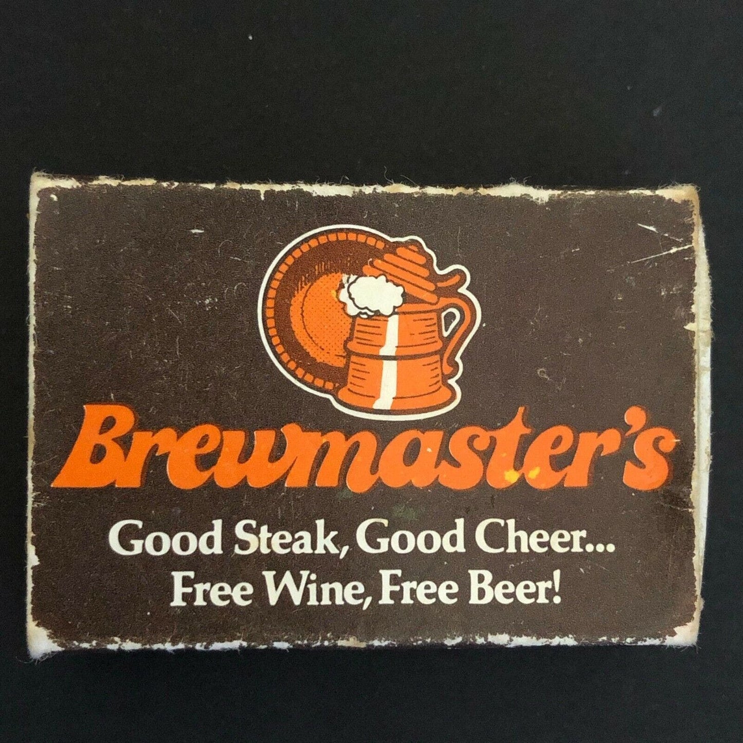 c1970's-80's Wooden Matchbox Matchbook "Brewmaster's Steak Wine Beer"