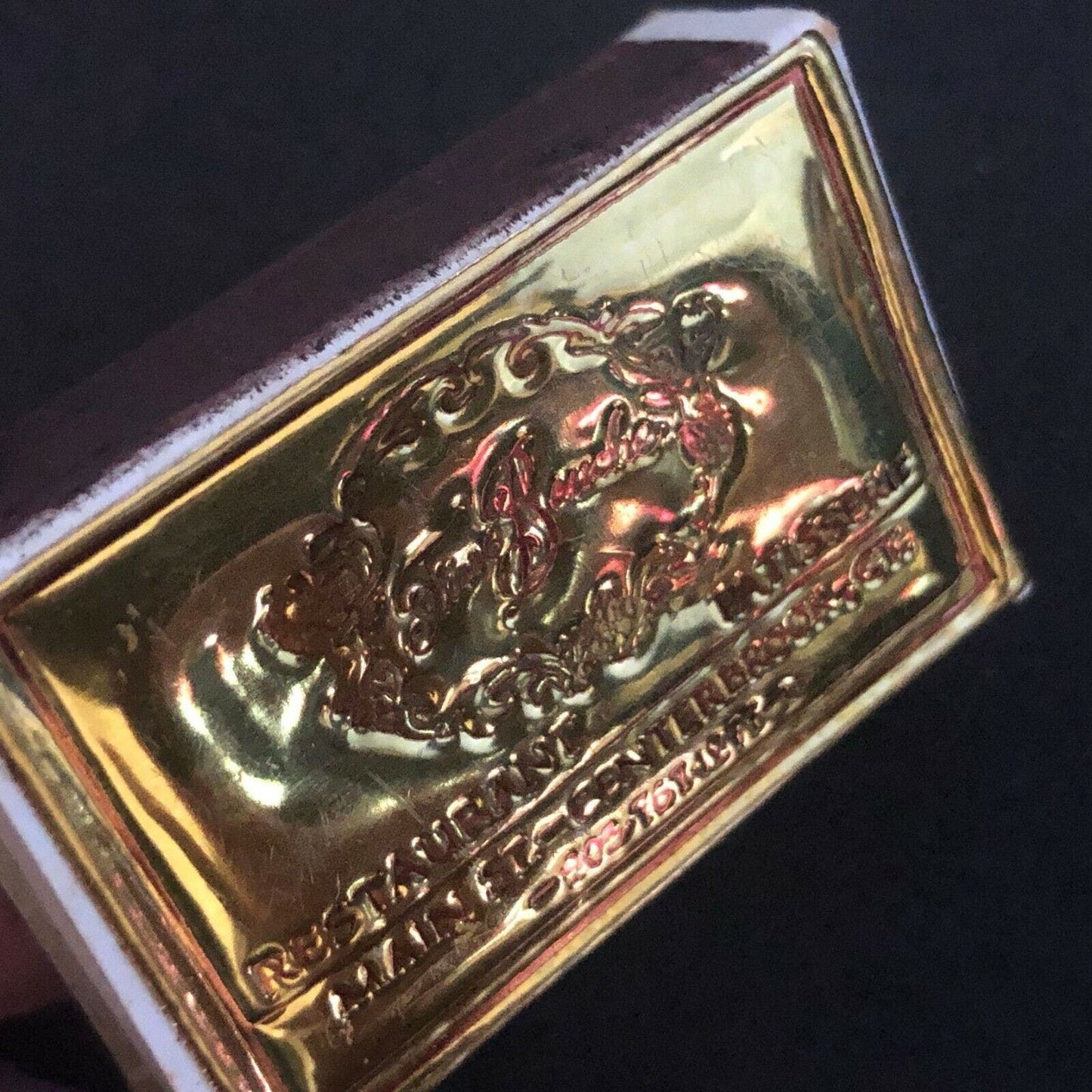 c1980's Foil Wooden Matchbox / Matchbook Fine Bouche Restaurant Centerbrook, CT