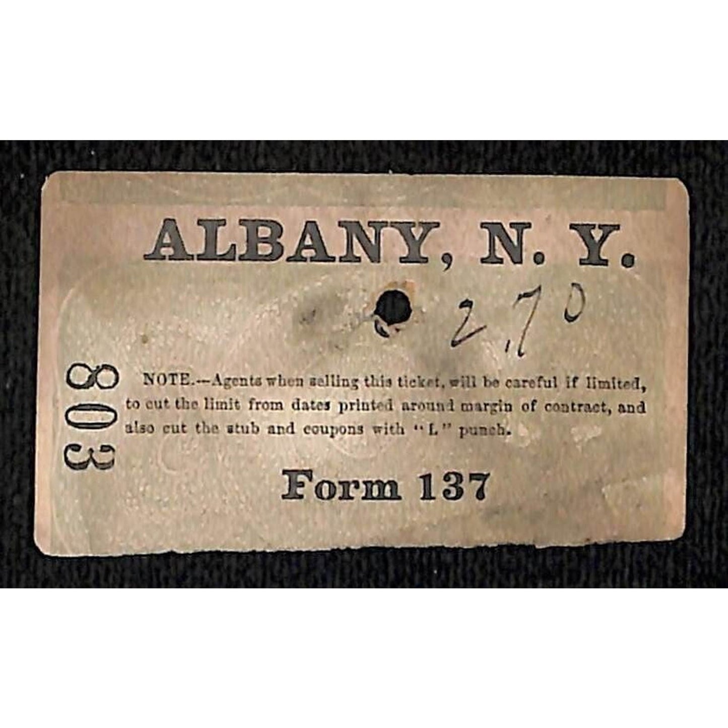 New York & Long Branch Railroad 1896 Albany, NY / North Asbury Park #803