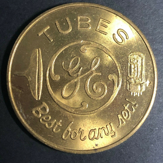 Brass 32mm Numbered GE General Electric Tubes "Gold Rush" Token Fauver VGC