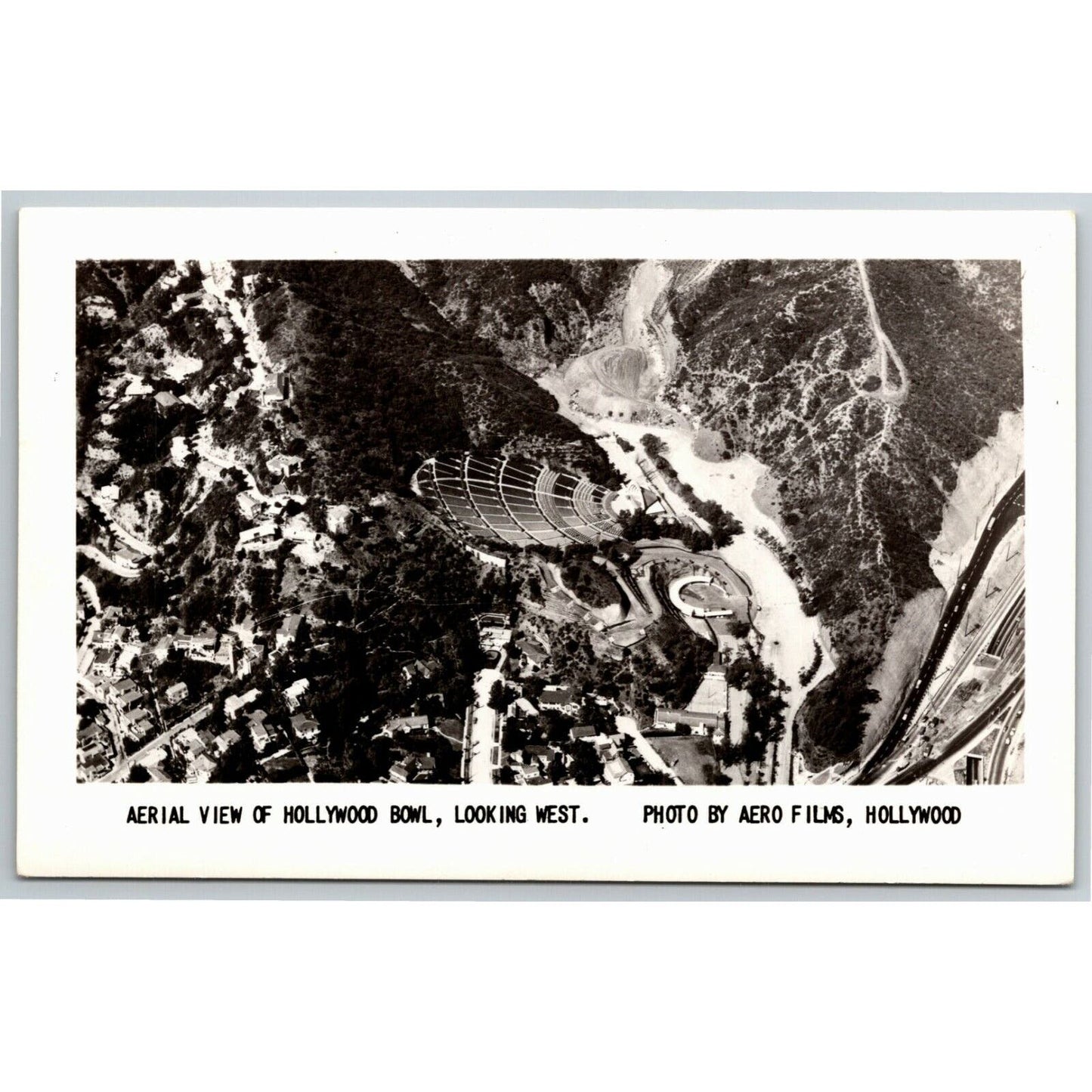 Vintage Glossy RPPC* Hollywood Bowl Ariel View Empty Postcard c1923-30 NP