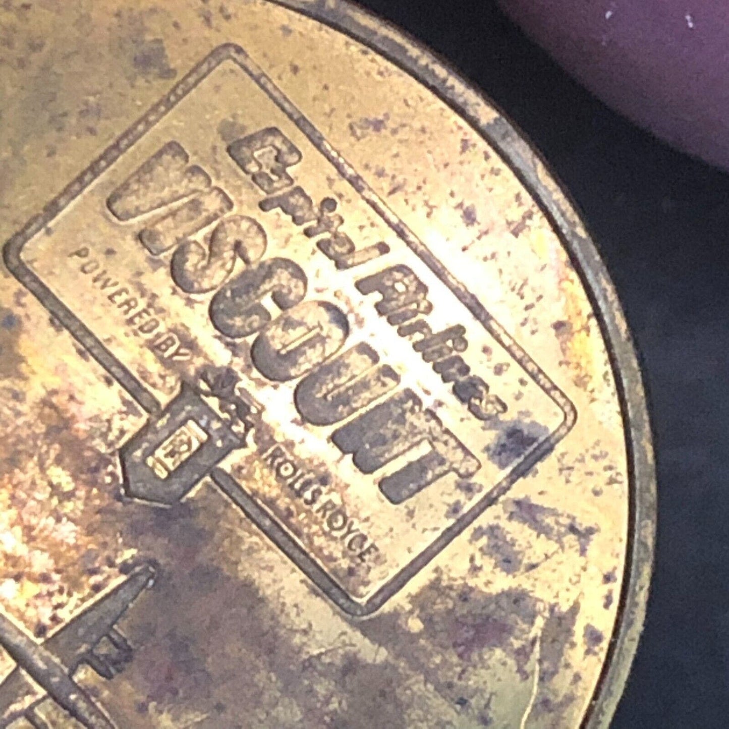 Capital Airlines Viscount 1st Turbo-Prop Airliner Rolls Royce Token Brass 29mm
