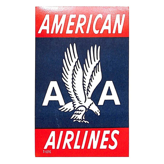 American Airlines AA Gum Label Red White Blue Facing Right VGC